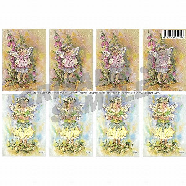[D9901111] Decoupage Little Foxglove Faerie & Primrose Faerie