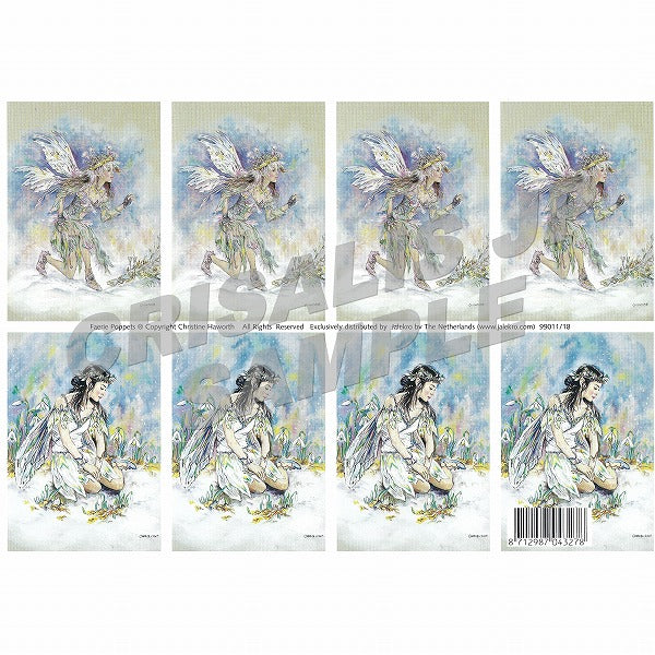 [D9901118] Decoupage Crystal Cobweb Faerie & Blossoms In The Snow