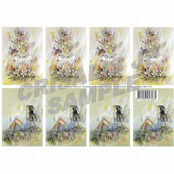 [D9901119] Decoupage Golden Lily Faerie & Wisteria Faerie