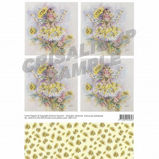 [D9901124] Decoupage 4 Sunflower Faerie With Background