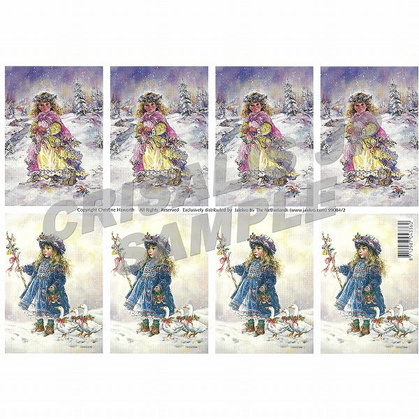 [D9908402] Decoupage Snow Angel & Goose Girl