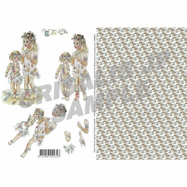 [D9908602] Decoupage Sand Babies with Background Sheet