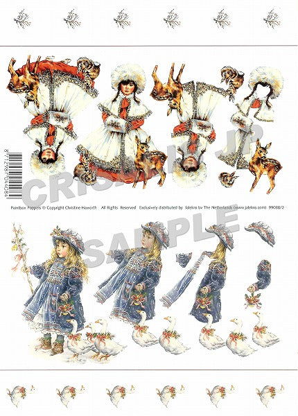 [D9908802] デコパージュ　スノー・プリンセス、グース・ガール