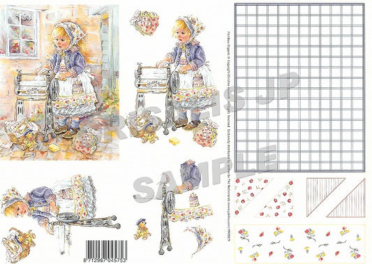 [D9908809] Decoupage Washing with Teddy with Backgrounds
