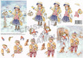 [D9908812] Decoupage Winter Visitors ＆ Winter Pastime
