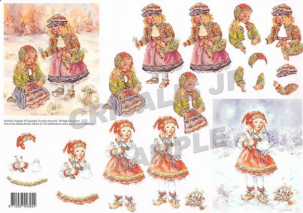 [D9908813] デコパージュ　ファースト・フラワー、クリスマス・キトゥン