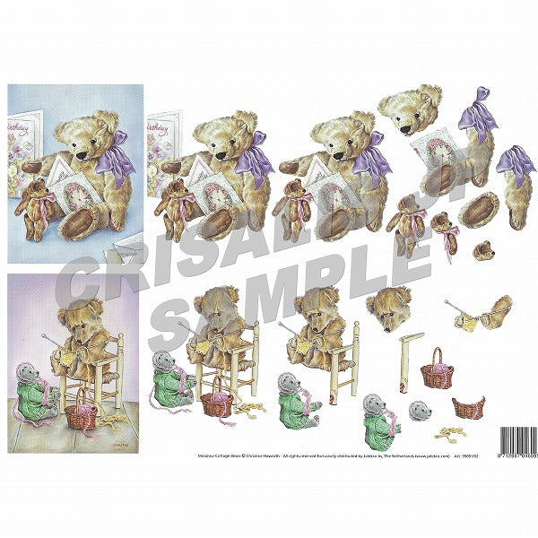 [D9909102] デコパージュ　バースデイ・ベア、リトル・ヘルパー